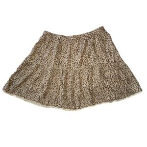 Kirious Los Angeles brown tan animal print knee length skirt size large
